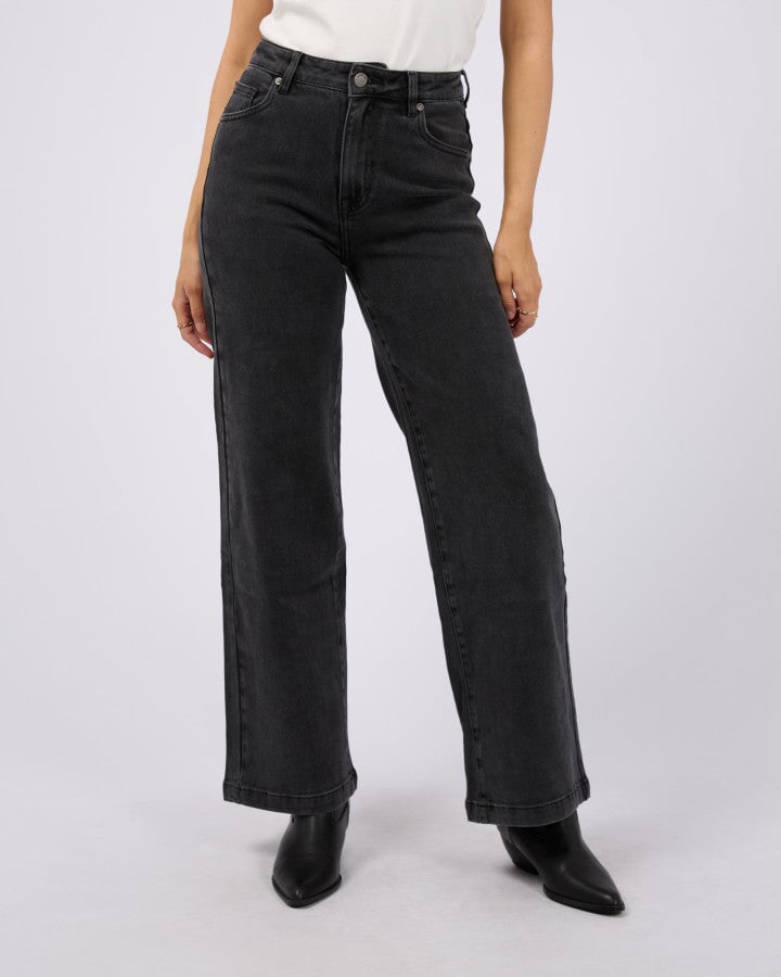 JACQUI WIDE LEG - Washed Black Pants All About Eve 