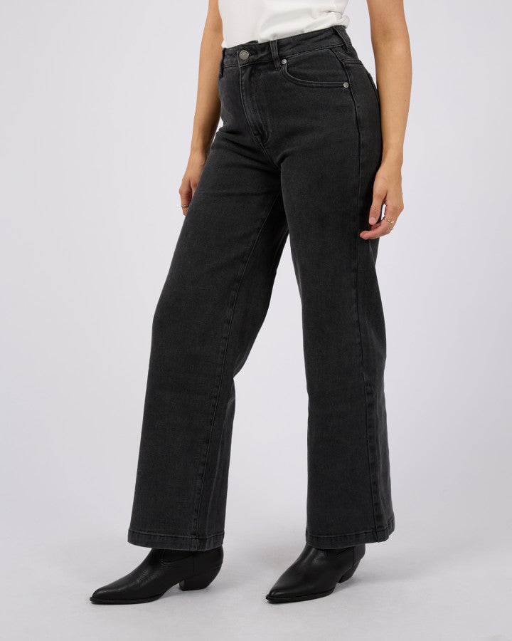 JACQUI WIDE LEG - Washed Black Pants All About Eve 