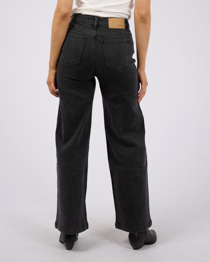 JACQUI WIDE LEG - Washed Black Pants All About Eve 