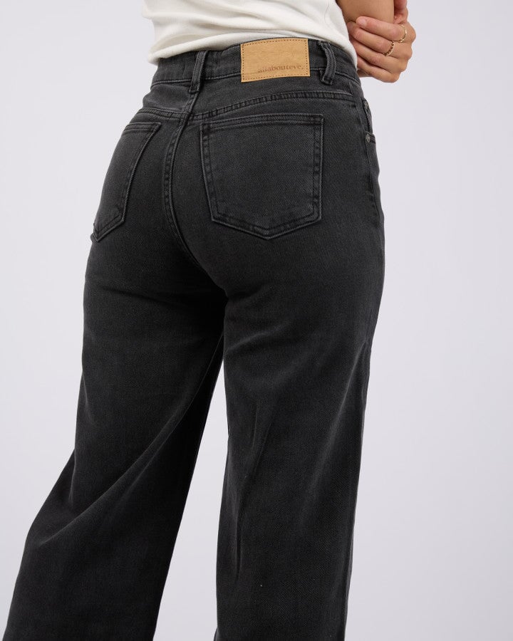 JACQUI WIDE LEG - Washed Black Pants All About Eve 