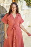 Krystal Dress - Coral Maxi Dress Boho Australia 
