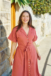 Krystal Dress - Coral Maxi Dress Boho Australia 