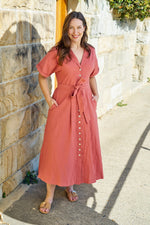 Krystal Dress - Coral Maxi Dress Boho Australia 