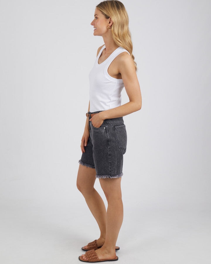 Millie Short Washed Black Shorts Foxwood 