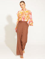 One And Only High Waisted Flared Pant - Mocha Pants Fate + Becker 