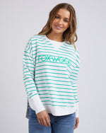 Simplified Stripe Crew - Green Jumper Foxwood 