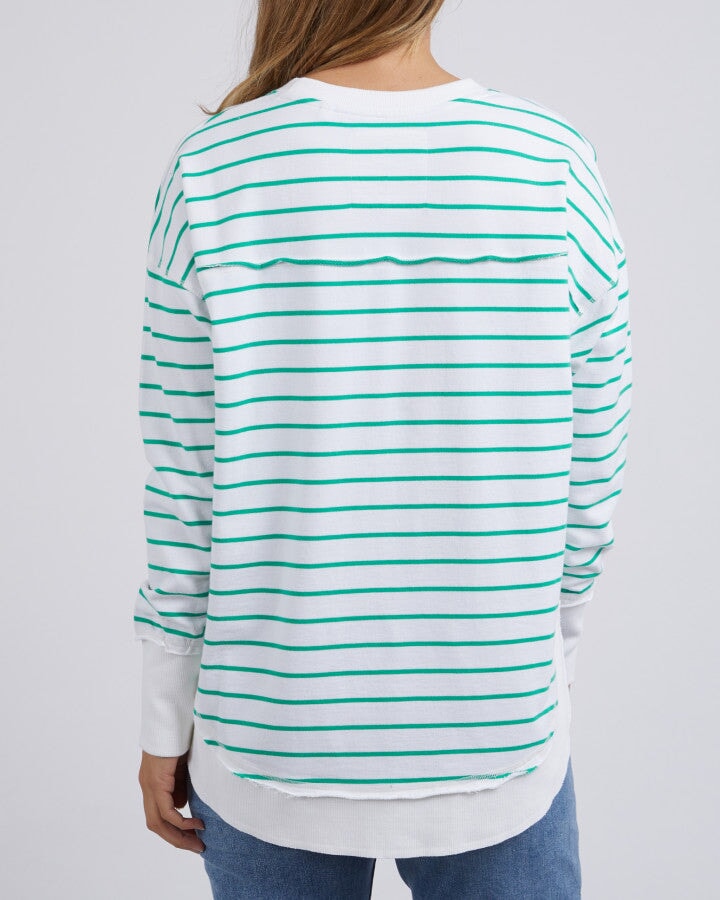 Simplified Stripe Crew - Green Jumper Foxwood 