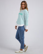 Simplified Stripe Crew - Green Jumper Foxwood 