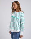 Simplified Stripe Crew - Green Jumper Foxwood 