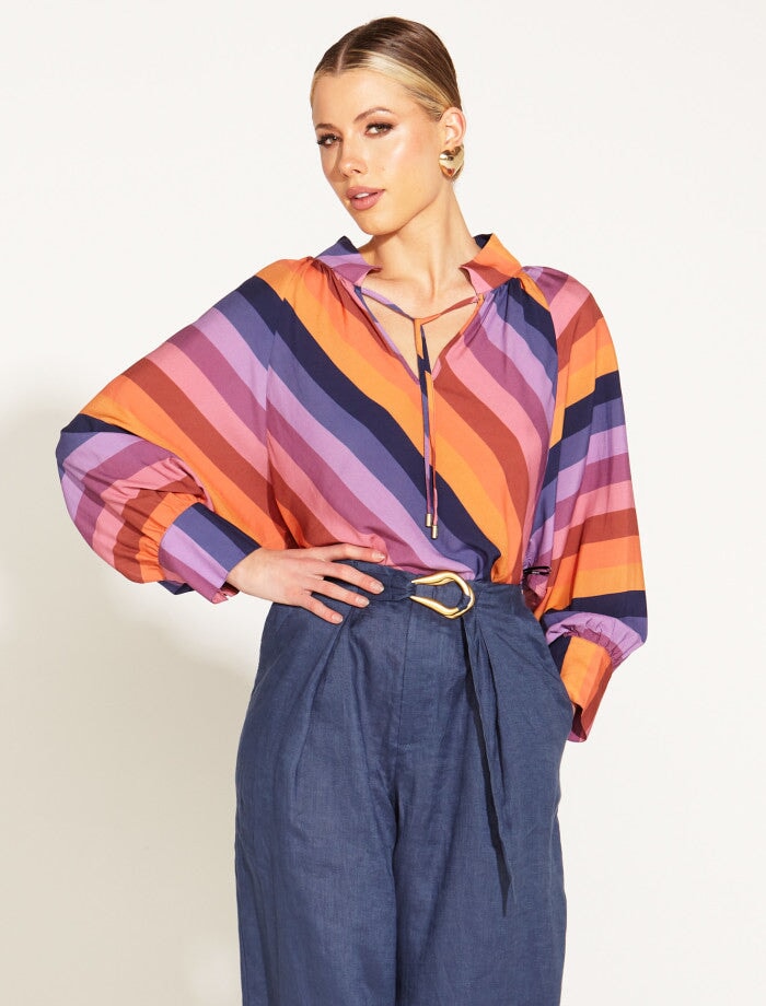 Sunset Dream Long Sleeve Blouse Top Fate + Becker 