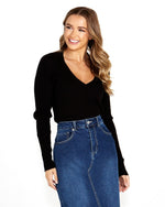 Talana Collared Knit - Black Shirts & Tops Sass 