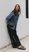 Contrast Trim Pant - Black Jeans Label Of Love 