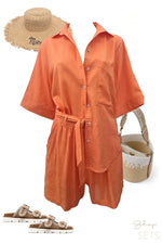 Sadie Set - Orange Shirt and Short Set Refuge 