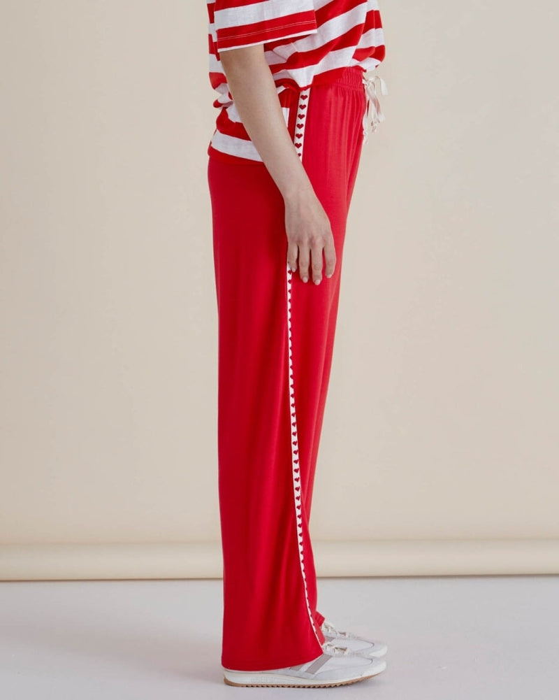 EVELYN WIDE LEG JOGGER - Red Pants Betty Basics 