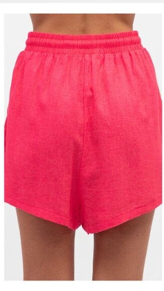 Side Stripe Shorts - Coral Jeans Label Of Love 