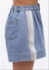 Side Stripe Shorts - Light Wash Jeans Label Of Love 