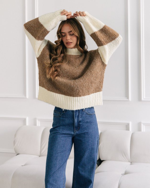 Renee Two Tone Knit Knit Paper Heart 
