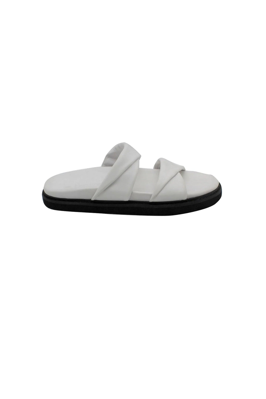 Ahoy Leather Sandal White/Black Shoes Human 