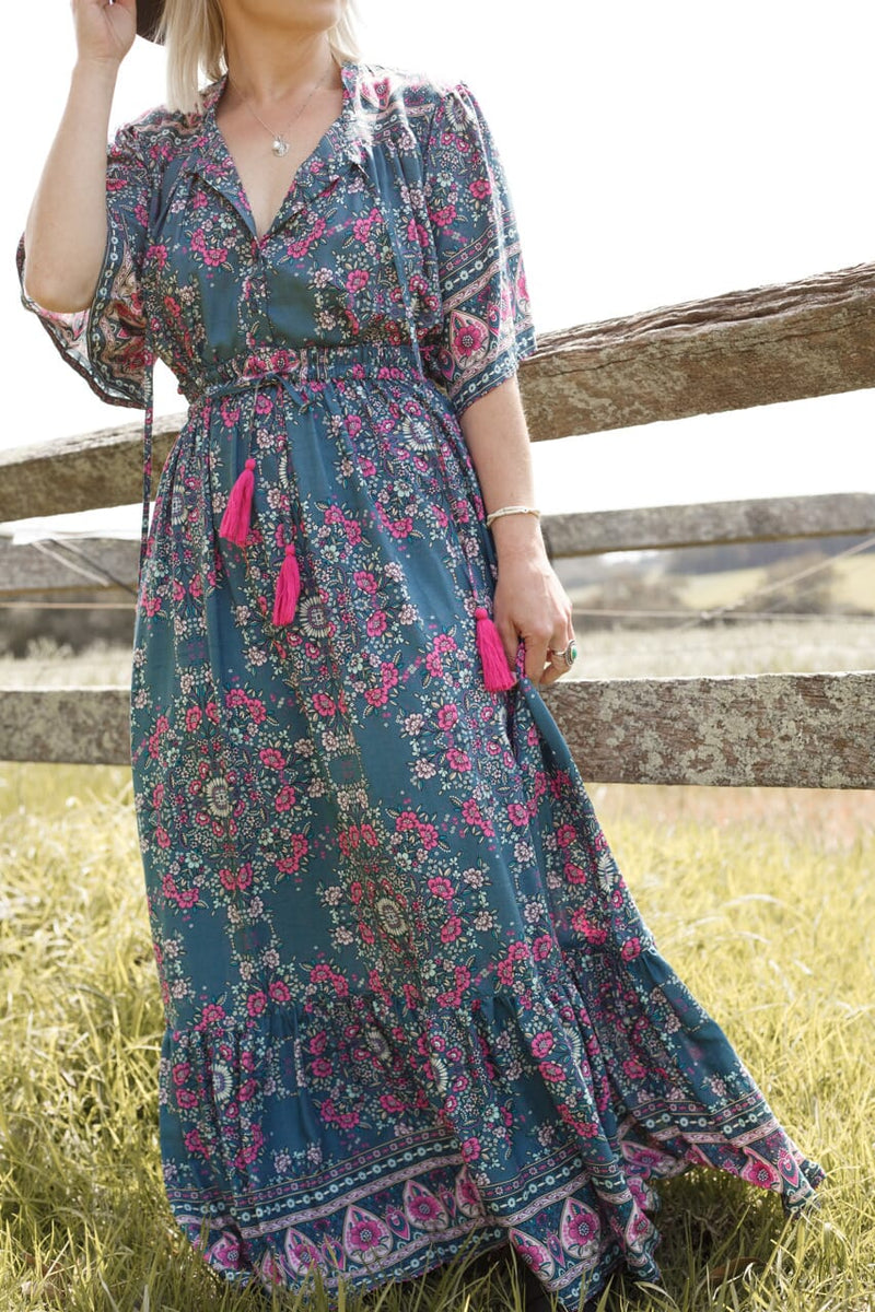 Dahlia Maxi Dress - Emerald Wild Earth Trading Co 