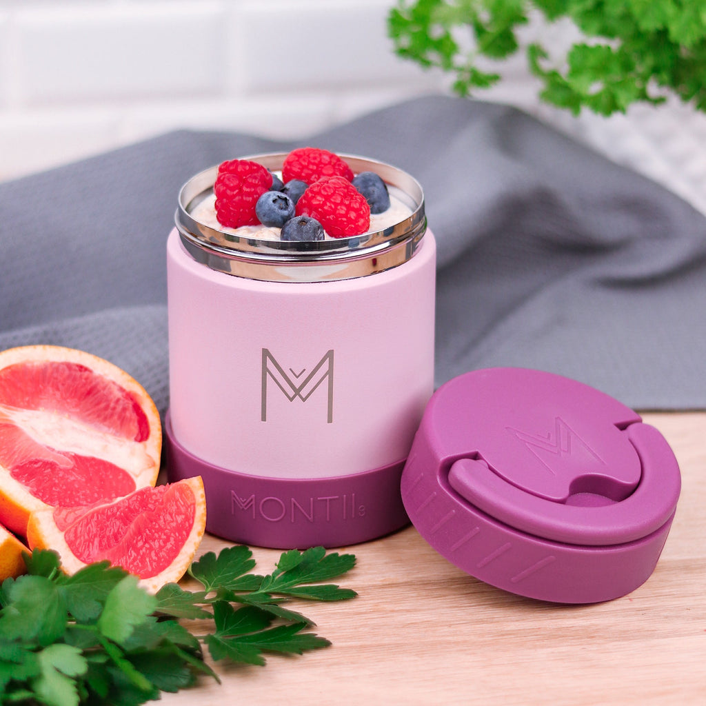 Insulated Food Jar Re-Usable MontiiCo Rose 