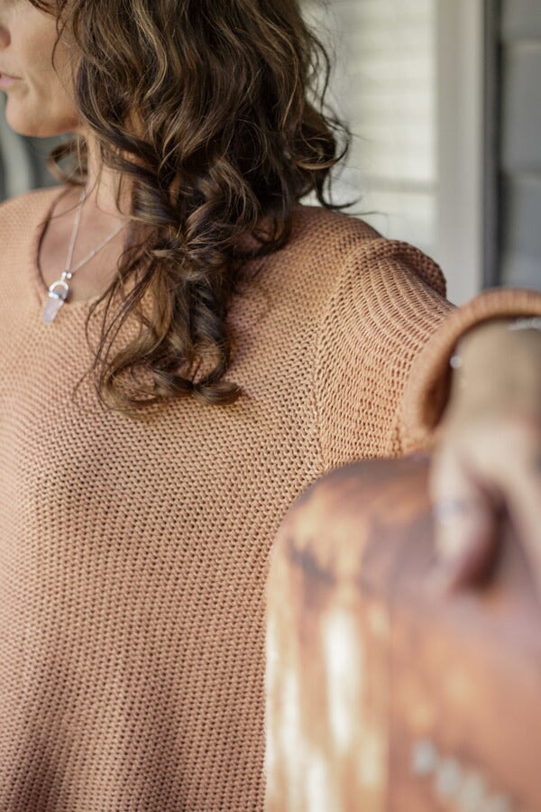 Izzy Knit - Tan Cardigan Silver Wishes 