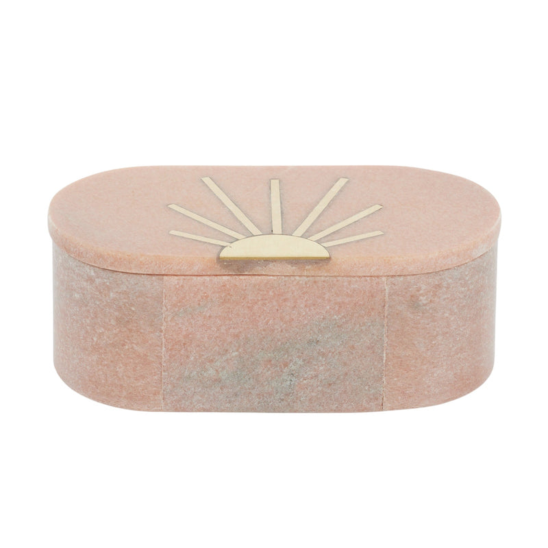 Sol Marble Inlay Trinket Box - Pink Homewares Coast To Coast 