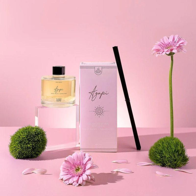 Agapi' | Crystal Diffuser Of Love | Creamy Gelato And Caramel Frost Aroma Oil Candles Three Suns 