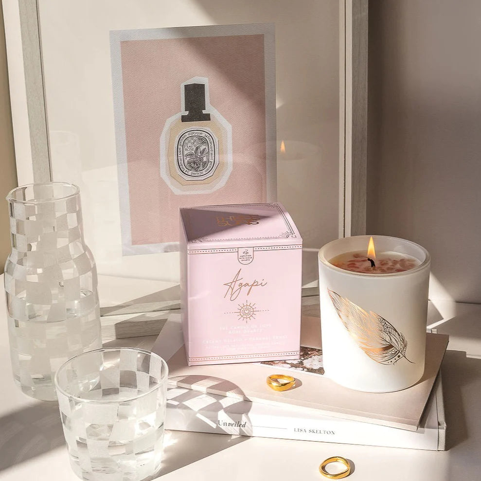 Agapi' | Candle of Love | Creamy Gelato & Caramel Frost Crystal Infused Candles Three Suns 