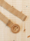 Viveca Round Rattan Buckle Belt Belts Angels Whisper Brown 