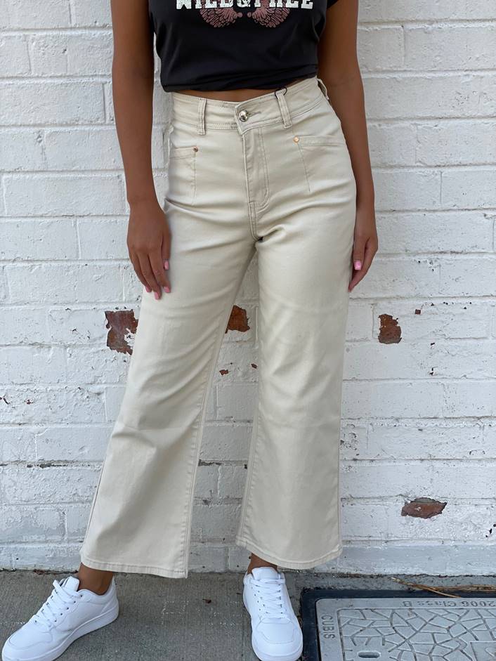 Caprice Crop Pant - Sand Pants Country Denim 